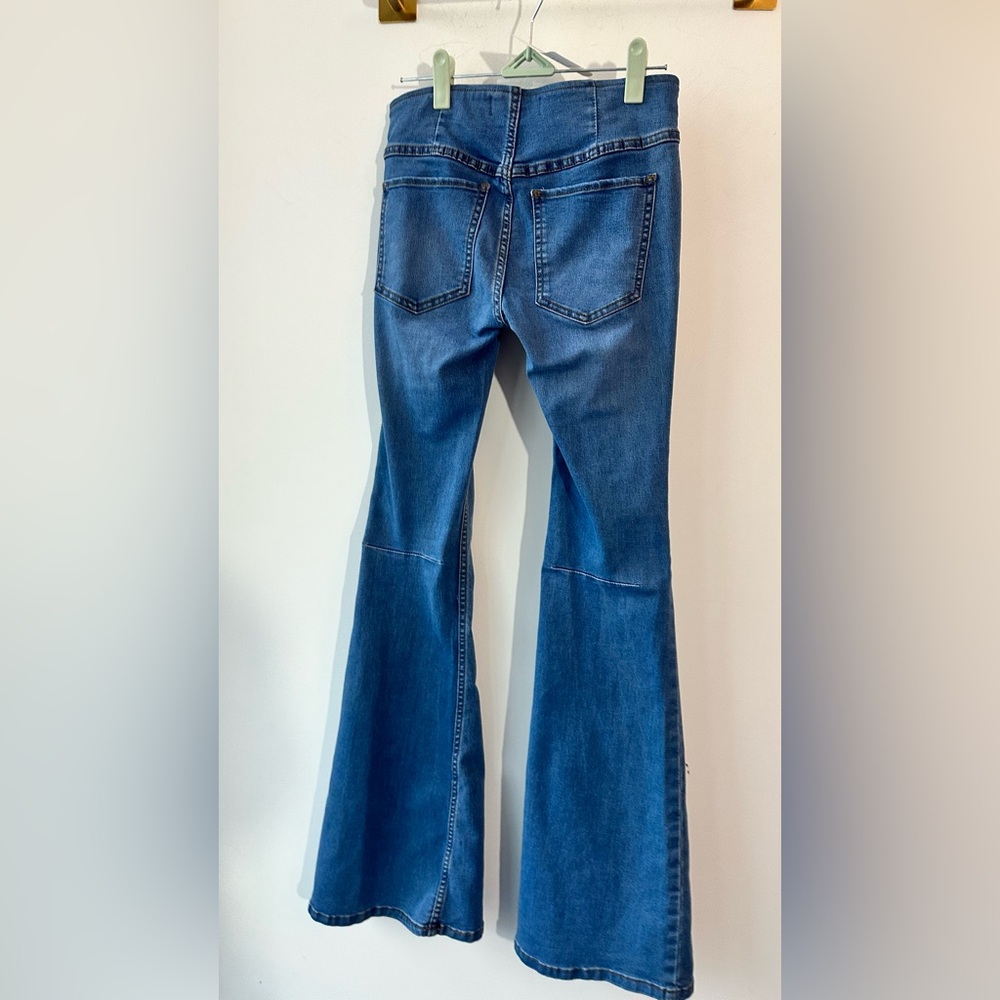 Free People Jayde Flare Jeans, 13” Waist, Medium Wash Denim - Picture 4 of 8